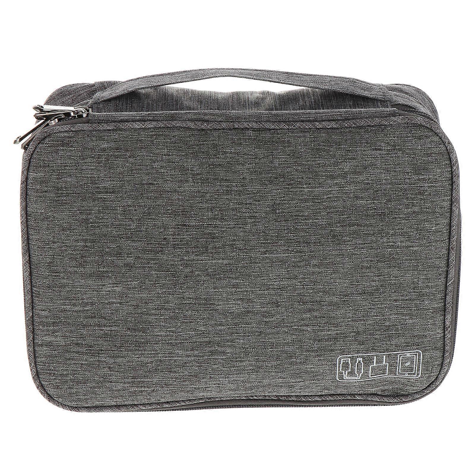 Headset Bag Multipurpose Earphone Container Mobile Phone Storage Grey Protecting Electronics for Home Use 1Pack