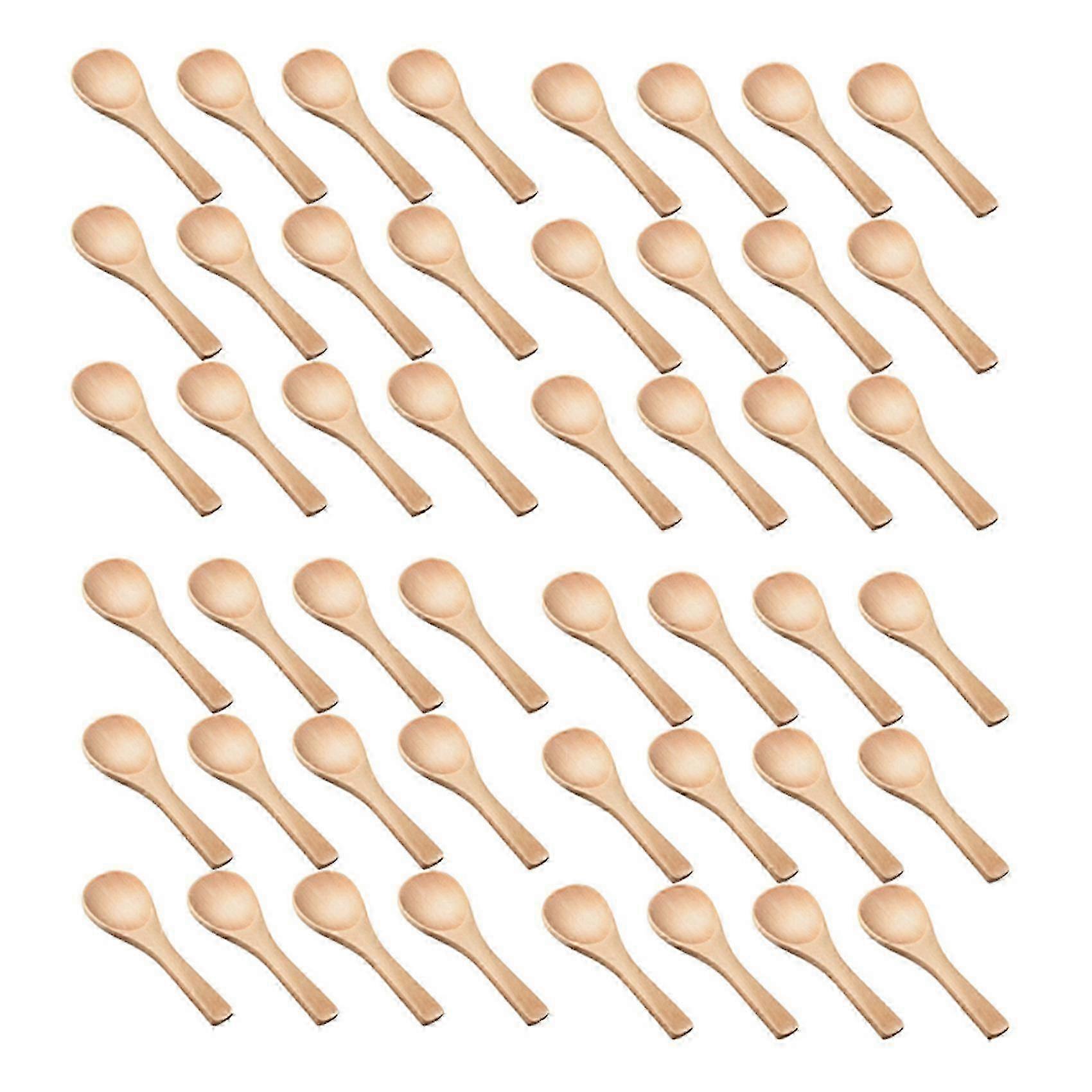 120 قطعة ملاعق خشبية صغيرة الطبيعة الصغيرة ملاعق خشبية صغيرة تذوق البهارات ملاعق الملح