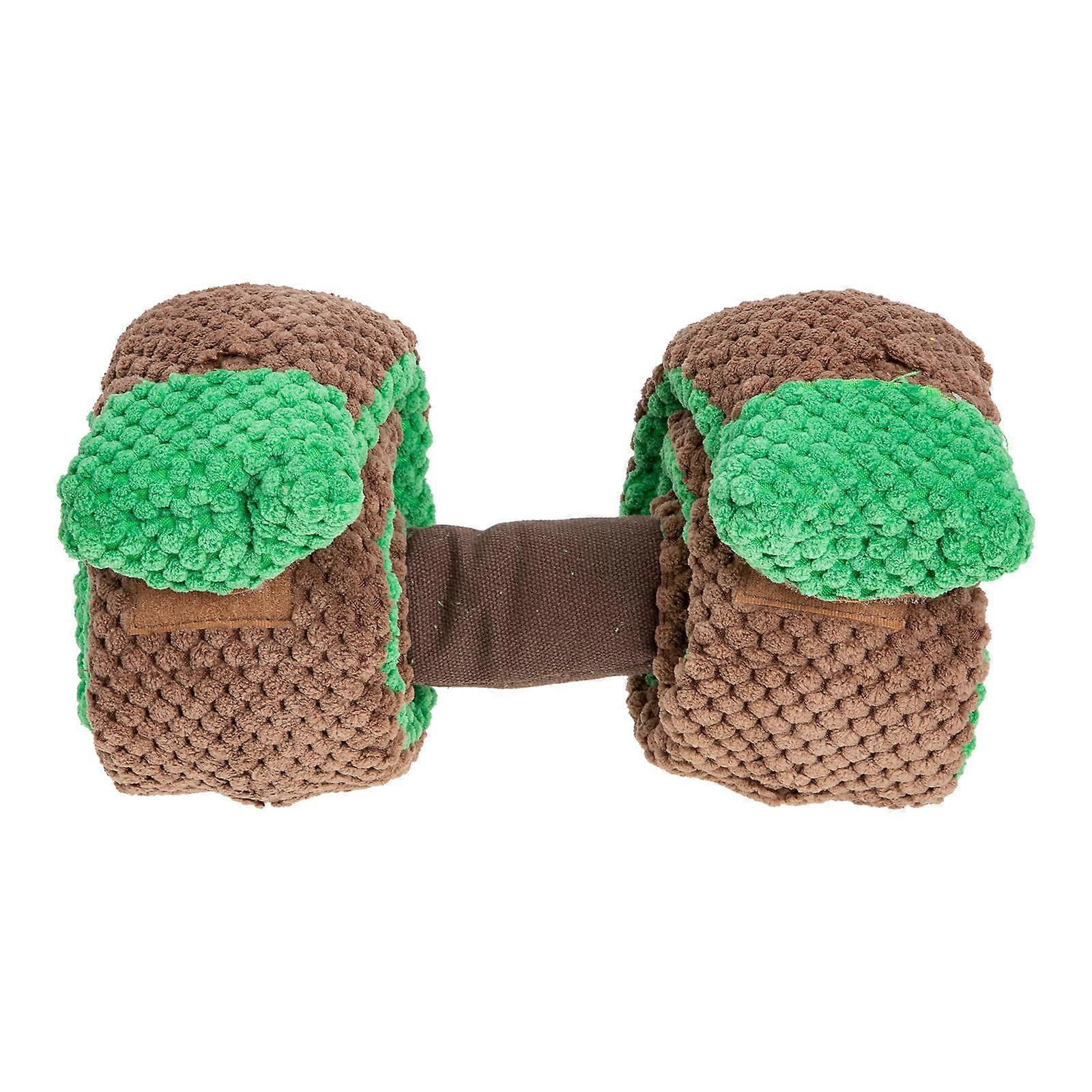 Dog Snuffle Toys Dumbbell Puppy Garden Play Rubber and Fleece Slow Feeding 1Set