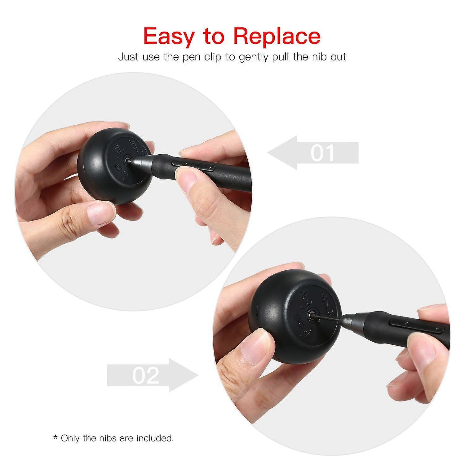 20pcs Replacement Nibs Pen Tips Compatible with All BOSTO Graphic Monitor Drawing Tablet Battery Stylus Black