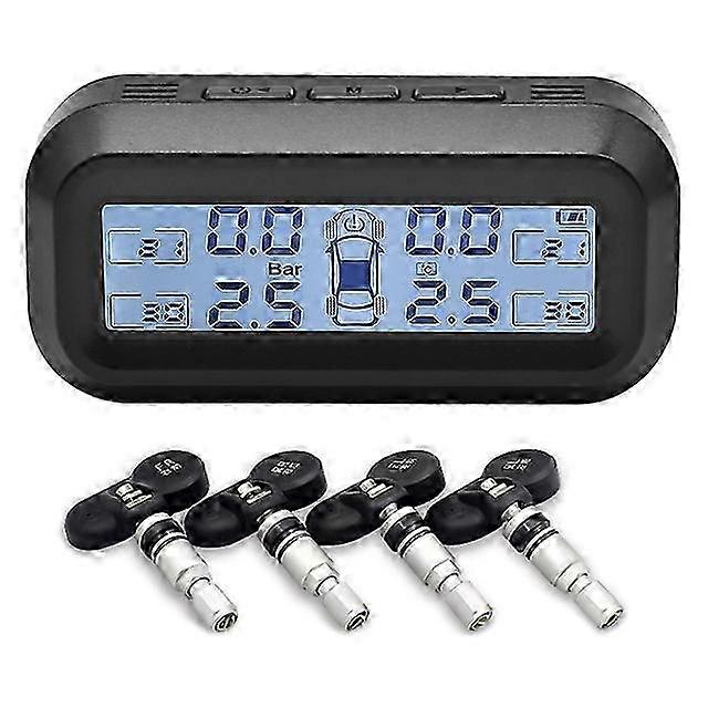 Smart Car TPMS Tire Pressure Monitoring System Solar Power Digital ...