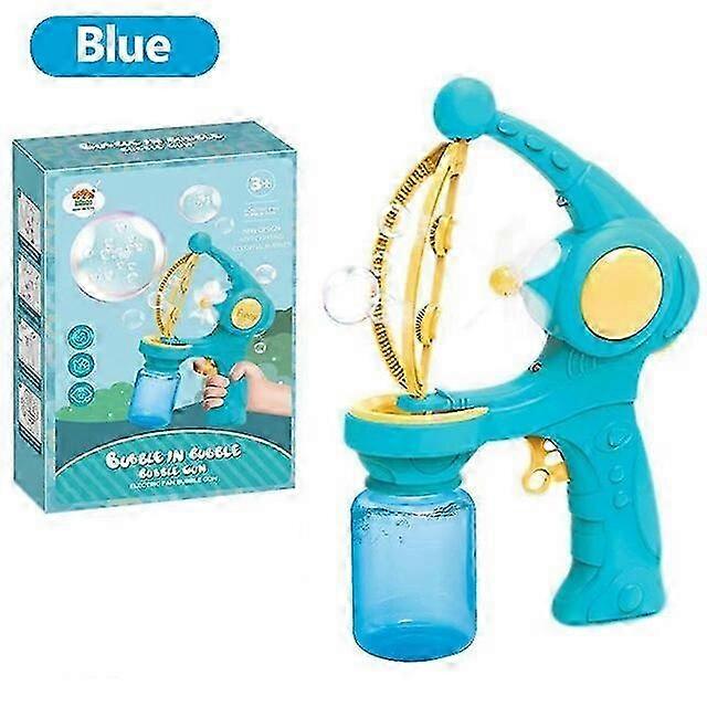 Bubble Gun Blowing Soap Bubbles Machine Automatic Toys Summer Outdo...