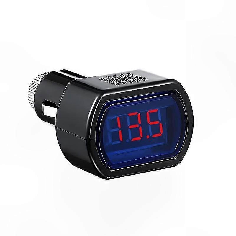LED Digital Voltmeter 8-30V Auto Battery Voltage Monitor with Cigarette Lighter Port for Vehicle Use Black