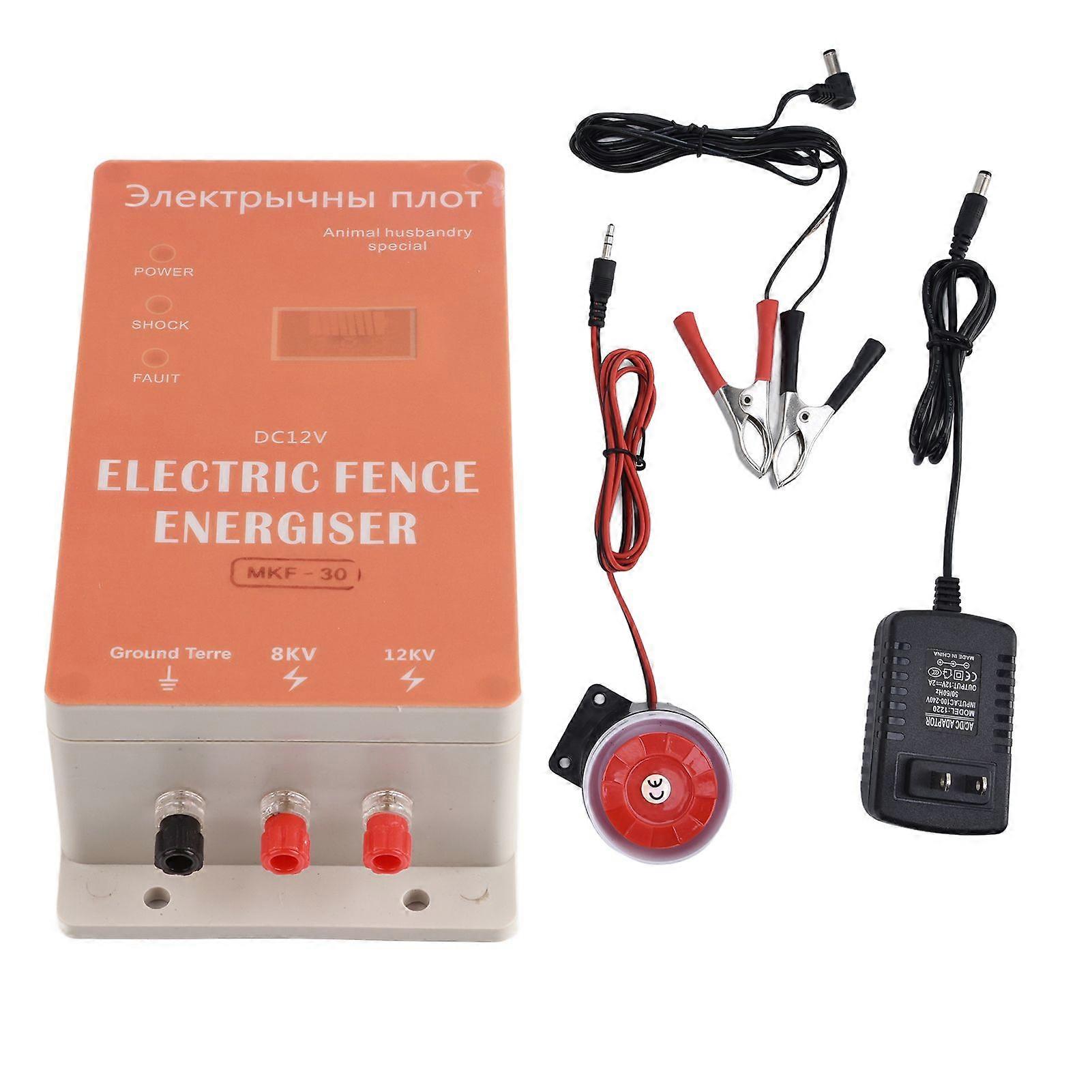 30KM電気柵エナジャイザー安全高電圧パルス動物柵アラーム屋外100μ240VUSプラグ用