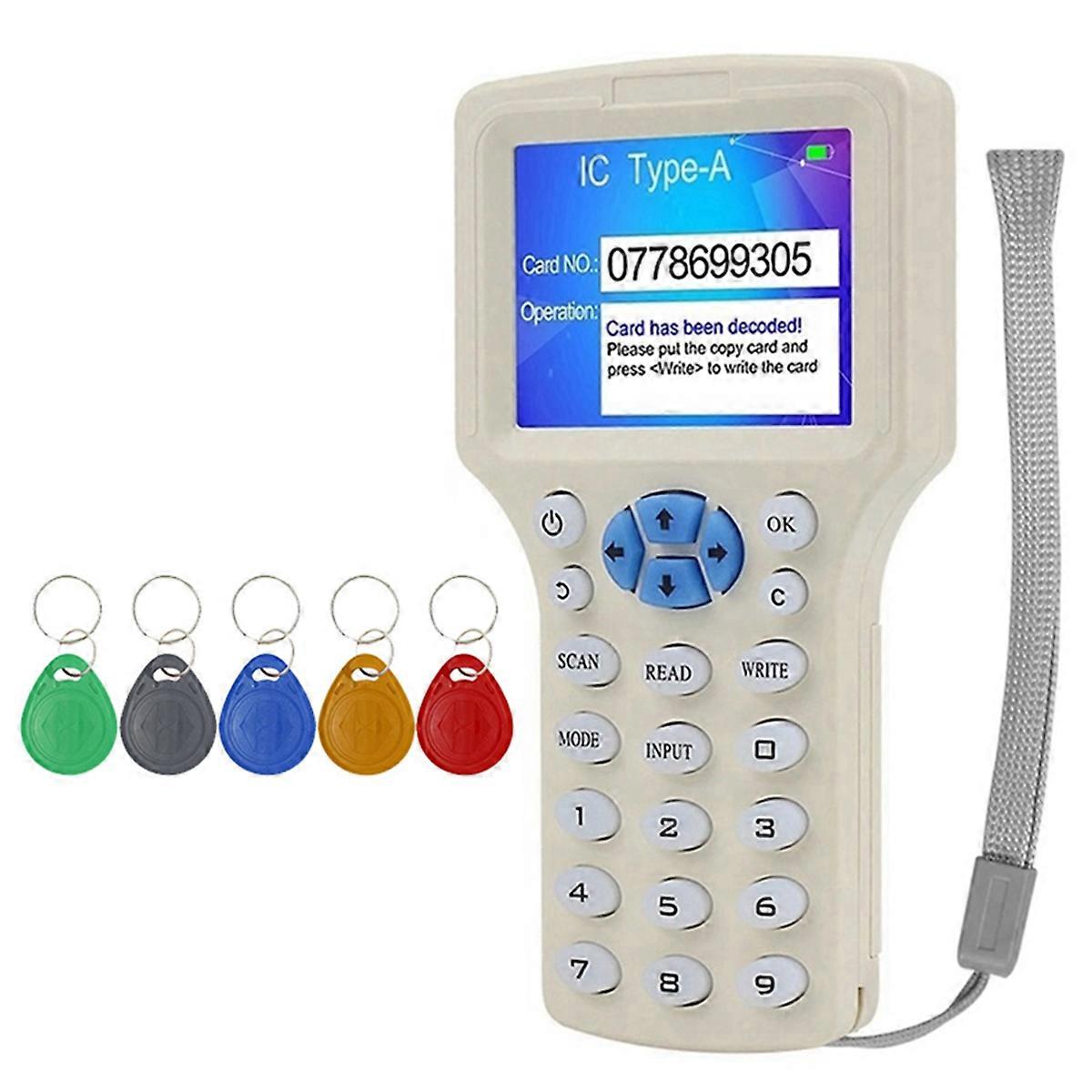 RFID NFC Smart Card Reader+5XT5577 Keychain RFID Duplicator 125K 13.56MHz IC/ID Key Writer RFID Replicator Programmer