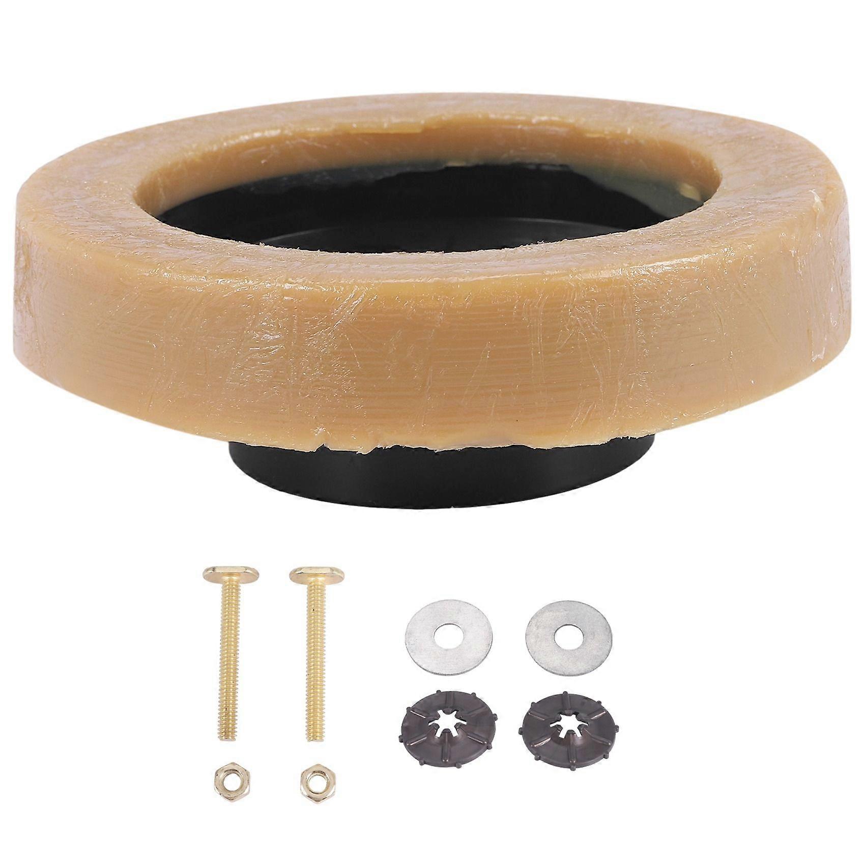 Toilet Wax Ring Kit for Floor Outlet Toilets New Install or Re- with Flange and Bolts