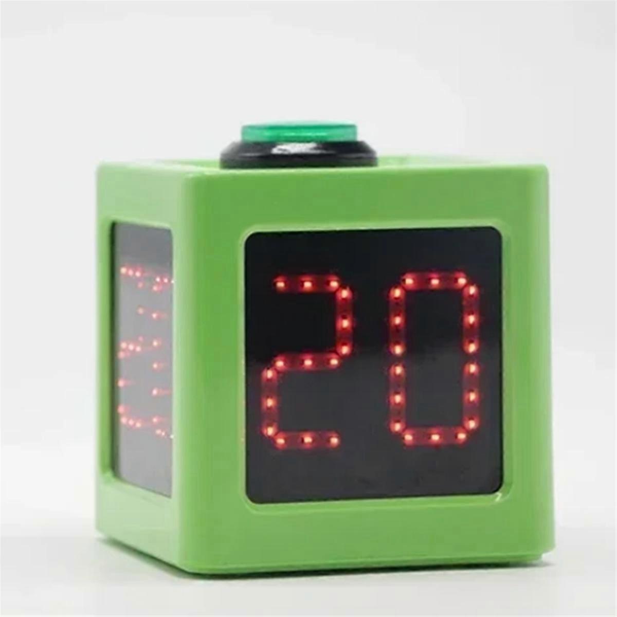 Cube Timer 1.4in 4 Sided Digital Shot Countdown Stopwatch White