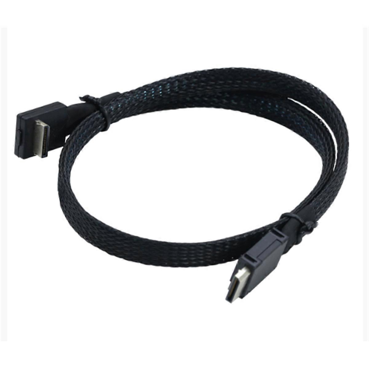 PCIE Oculink SAS Cable SFF 8611 4I 42P to SFF-8611 4I 90 Degree Server High Speed Cable Male to Male Data fer Line