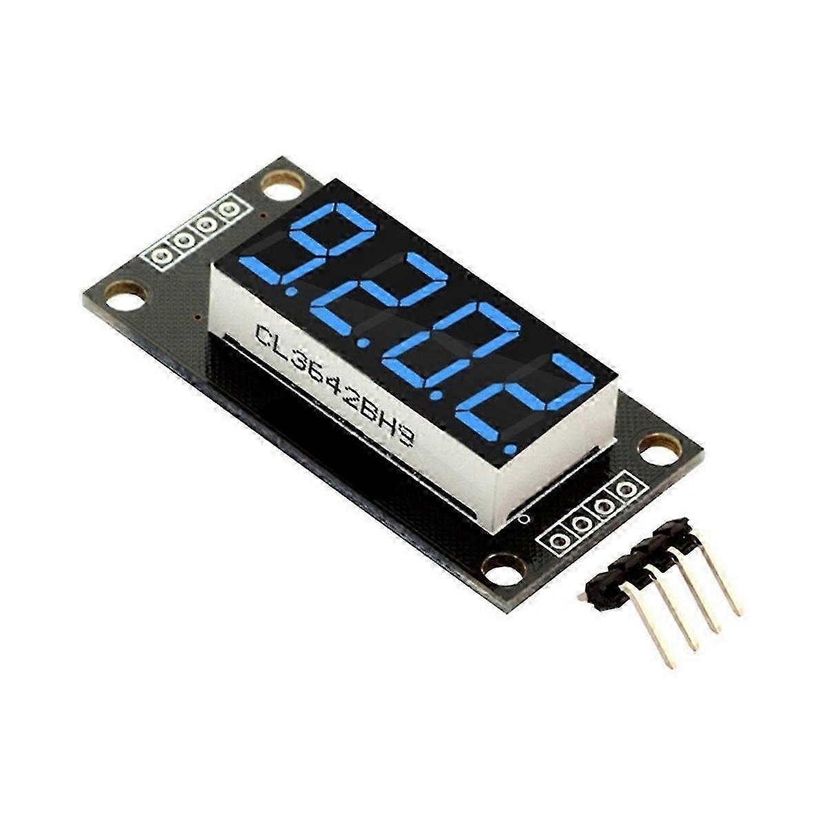 Enhanced 0.36Inch Digital Display LED Module Board with 4-Digit Tubular Decimal Display and 7 Segment TM1637 Driver for Blue Devices