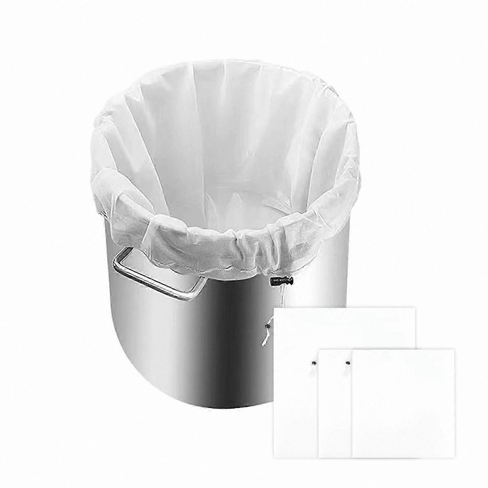 Reusable Press Cloth for Fruit Press, Nut Milk Bags Pack of 3, Drawstring Straining Cloth in 2 Sizes for Filtering Juice, Milk, and More