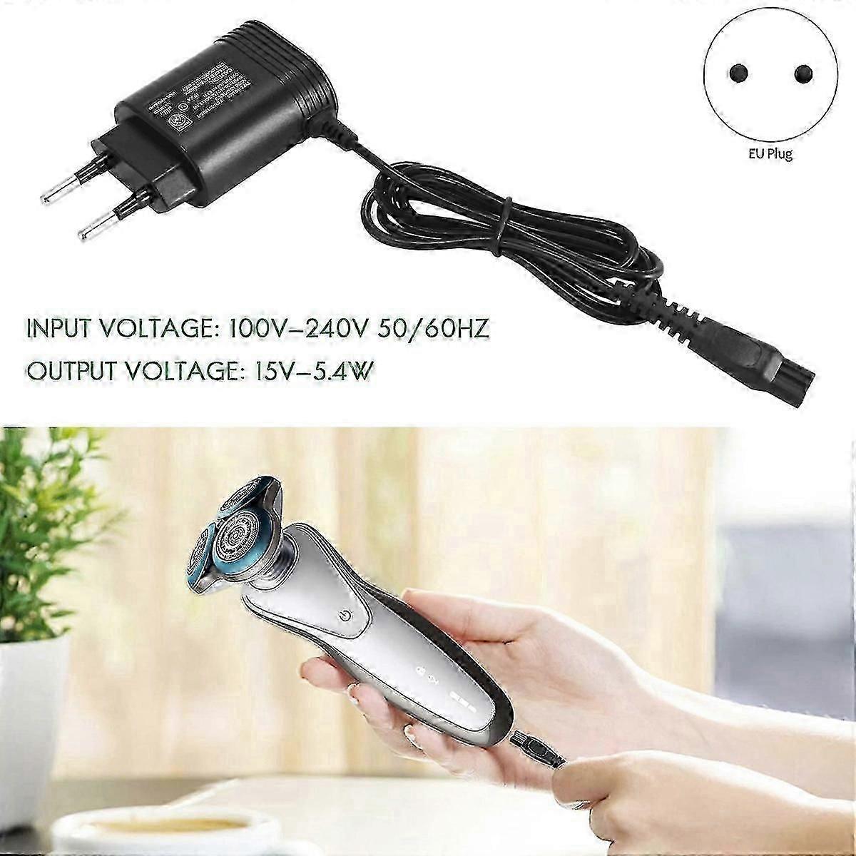 15V HQ8505 compatible with QP6520 QP6510 Shaver Charger Power Supply Adapter Cord EU Plug