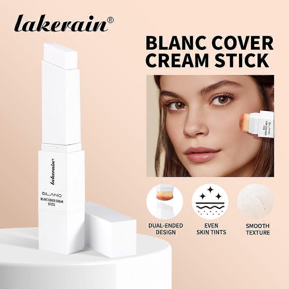 Cover Cream Stick V White - Color-Changing Foundation Stick - Medium to Full Coverage Dewy Finish Base Makeup - Dual-Ended with Detachable Brush for a