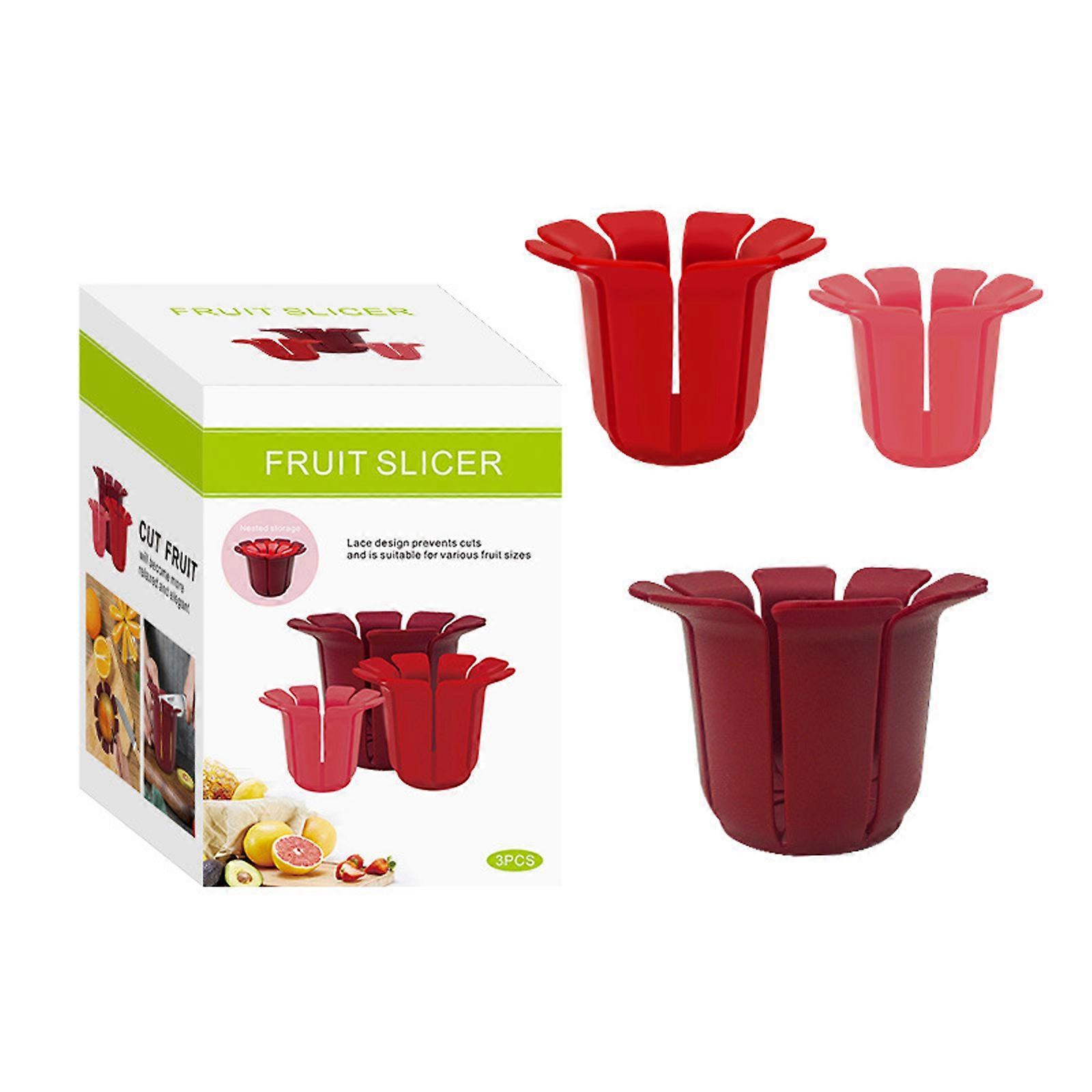 Round fruit slicer, cuts fruits and vegetables into eight pieces evenly, comes with a set of three sizes Multicolor
