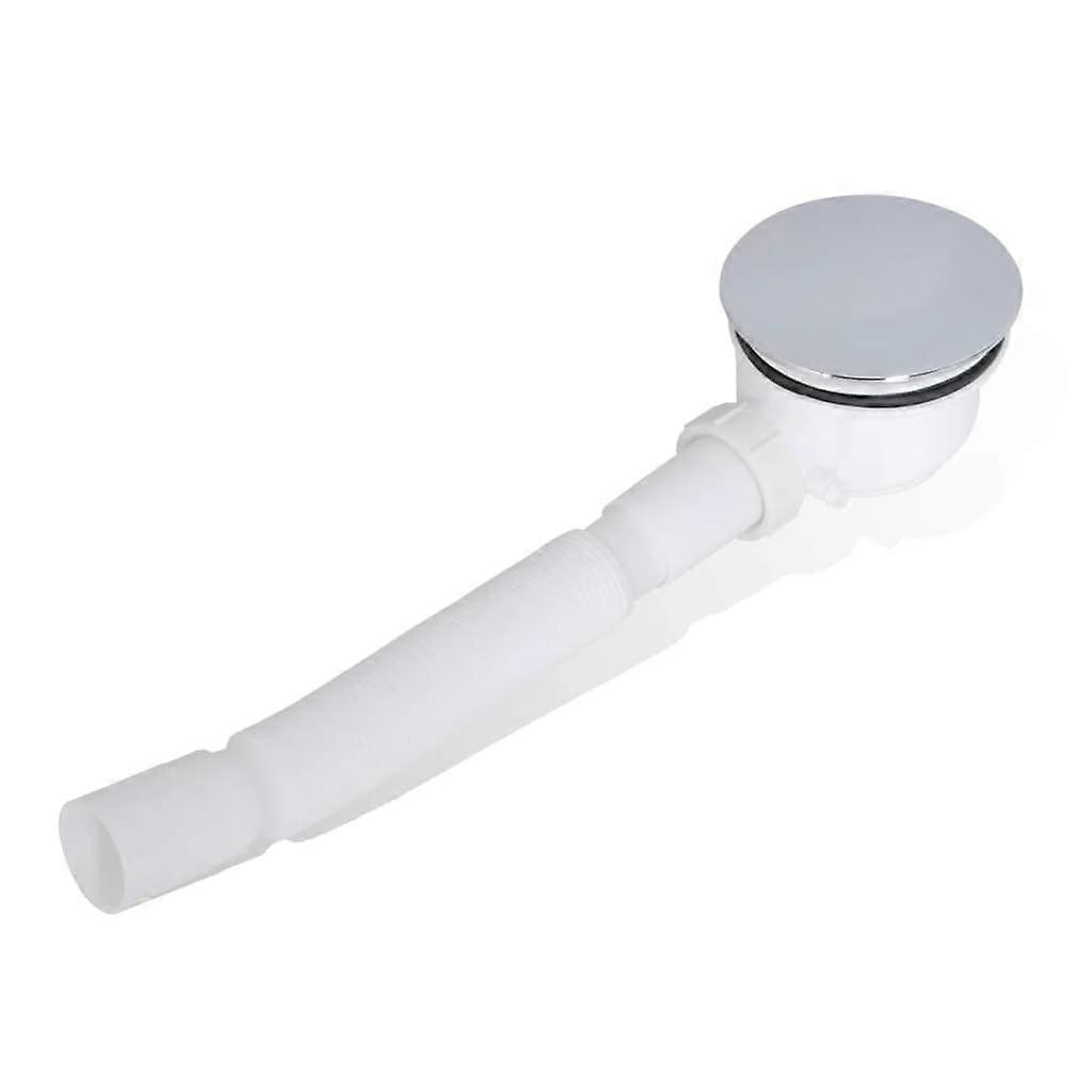 Fast Flow Waste Drain With Flexible Hose For Enclosure Tray Removable Dome Adjustable Hose Length Chrome Finish