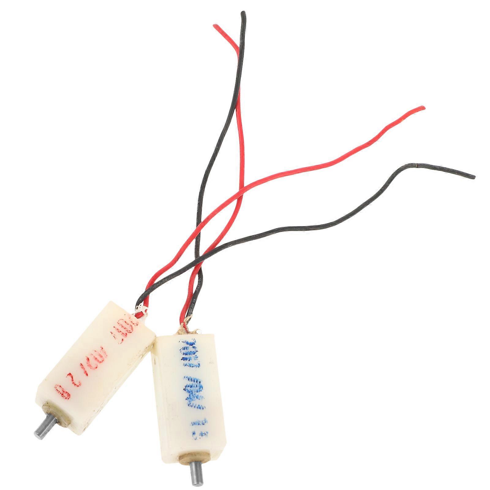 Electric Micro Motor for Science Experiments Diy Projects Beige Metal Plastic 2Pcs