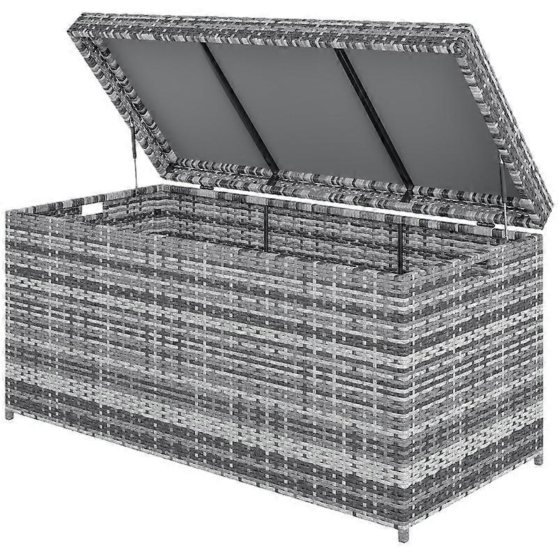 Outsunny 380L Weatherproof Rattan Storage Box with Lid and Handle Outdoor