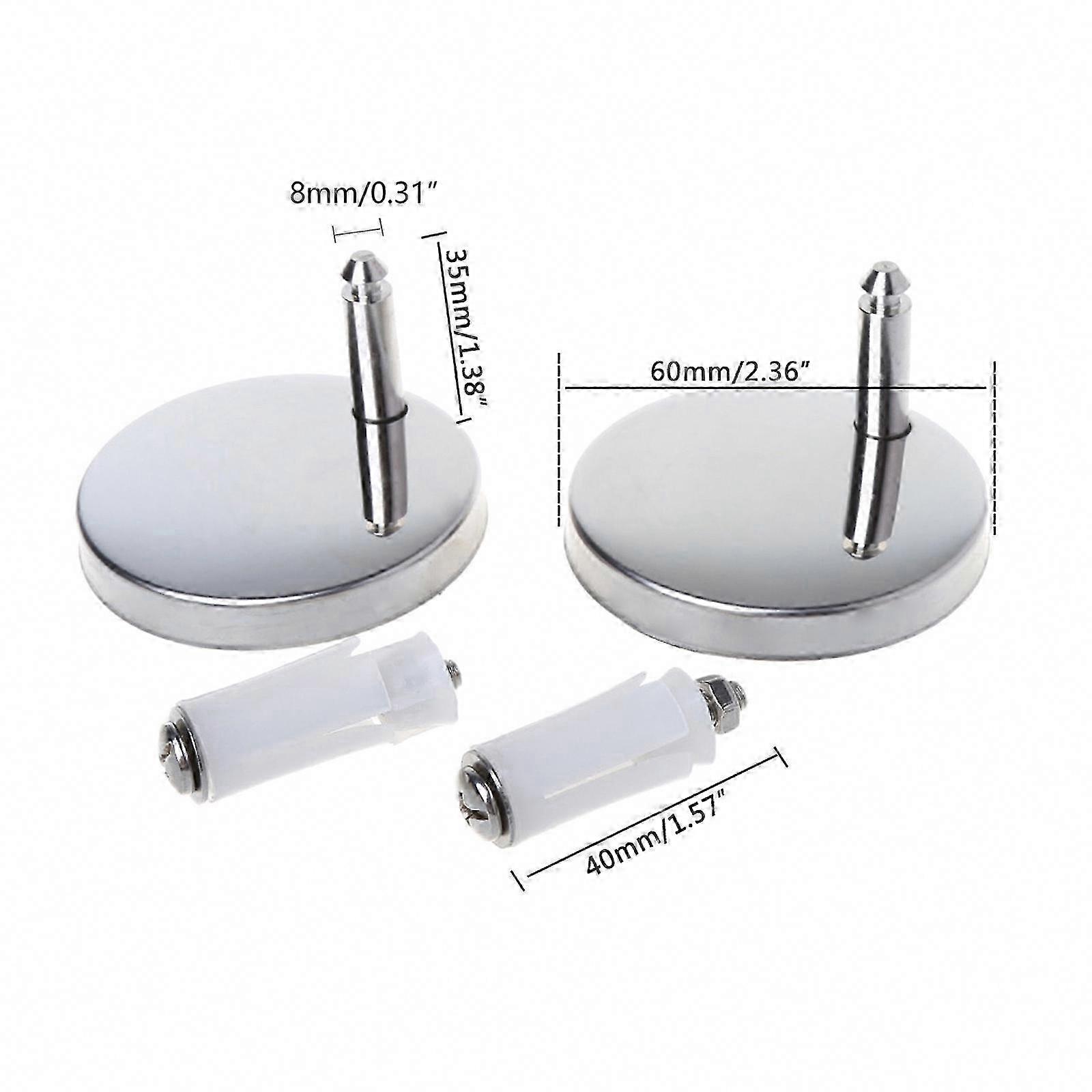 2x Heavy-Duty Soft-Close Toilet Seat Hinges with Quick Release, Top Close Design, and Screw Hardware