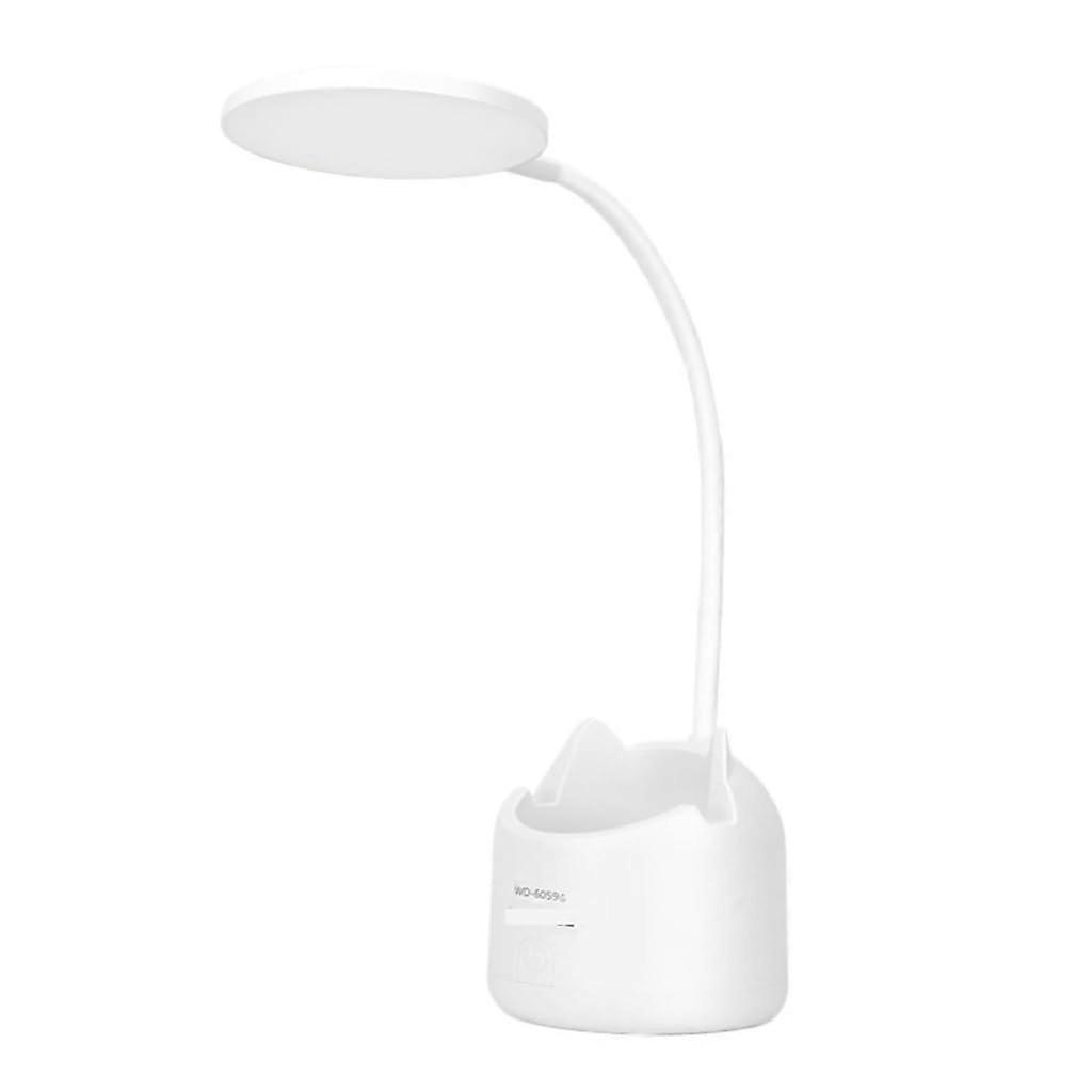 Desk Lamp Rechargeable TouchDimming MultiFunctional Reading Lamp With Pen Holder White Model A