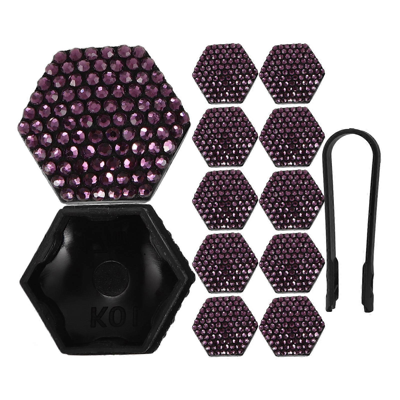 Tire Hub Caps Purple ABS for Car Use 80Pcs Wheel Lug Nut Covers Set