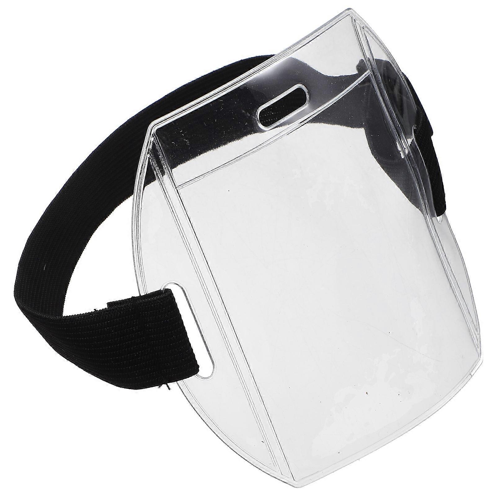 Security Arm Badge Holders Black PVC Material for Worker Use 6Pcs