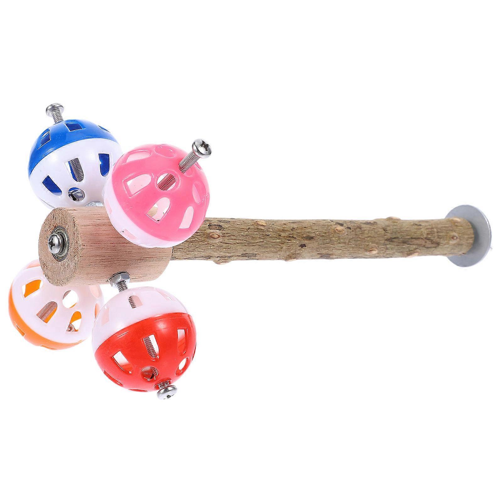 Bird Perch Stand with Rotating Ball for Cage 5Pcs Parakeet Cage Toy