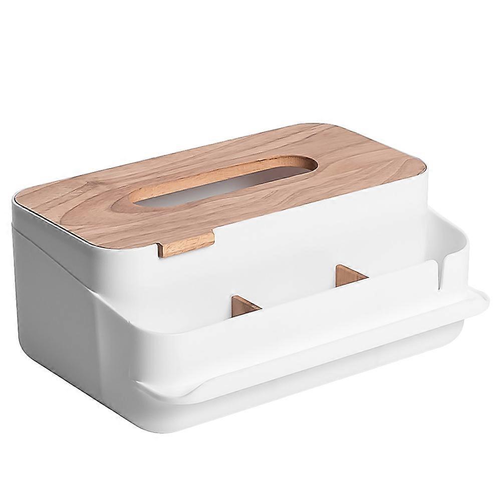 Tissue Case Plastic Storage Container for Home Use 2Pcs White Organizer