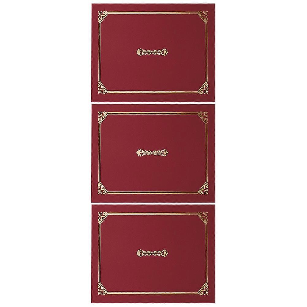 Graduation Certificate Holder 3Pcs Paper Award Cover Folding Type For Award Presentation Storage