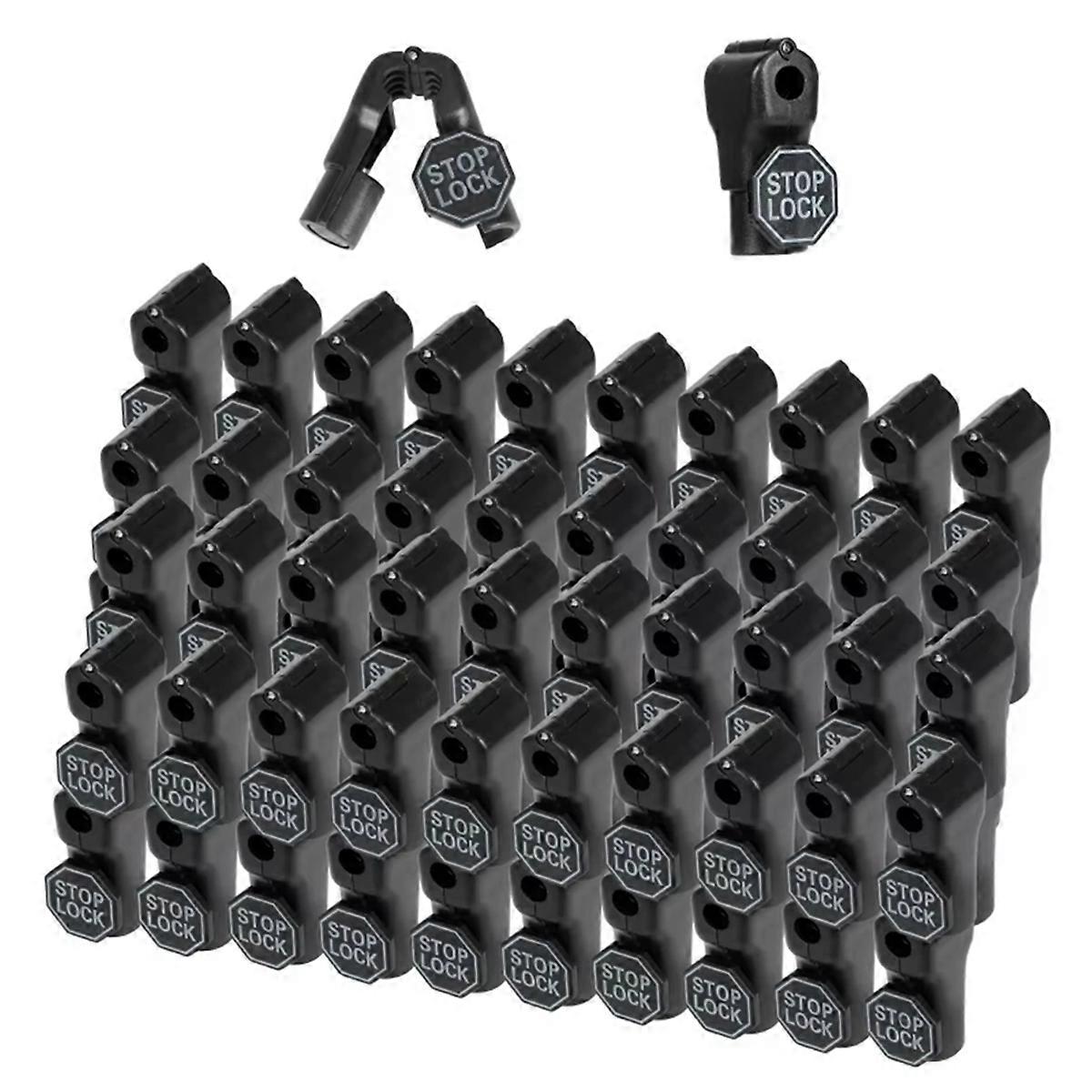 100pcs 6mm Anti-Theft Locks Device Peg Hook Stop Lock Black