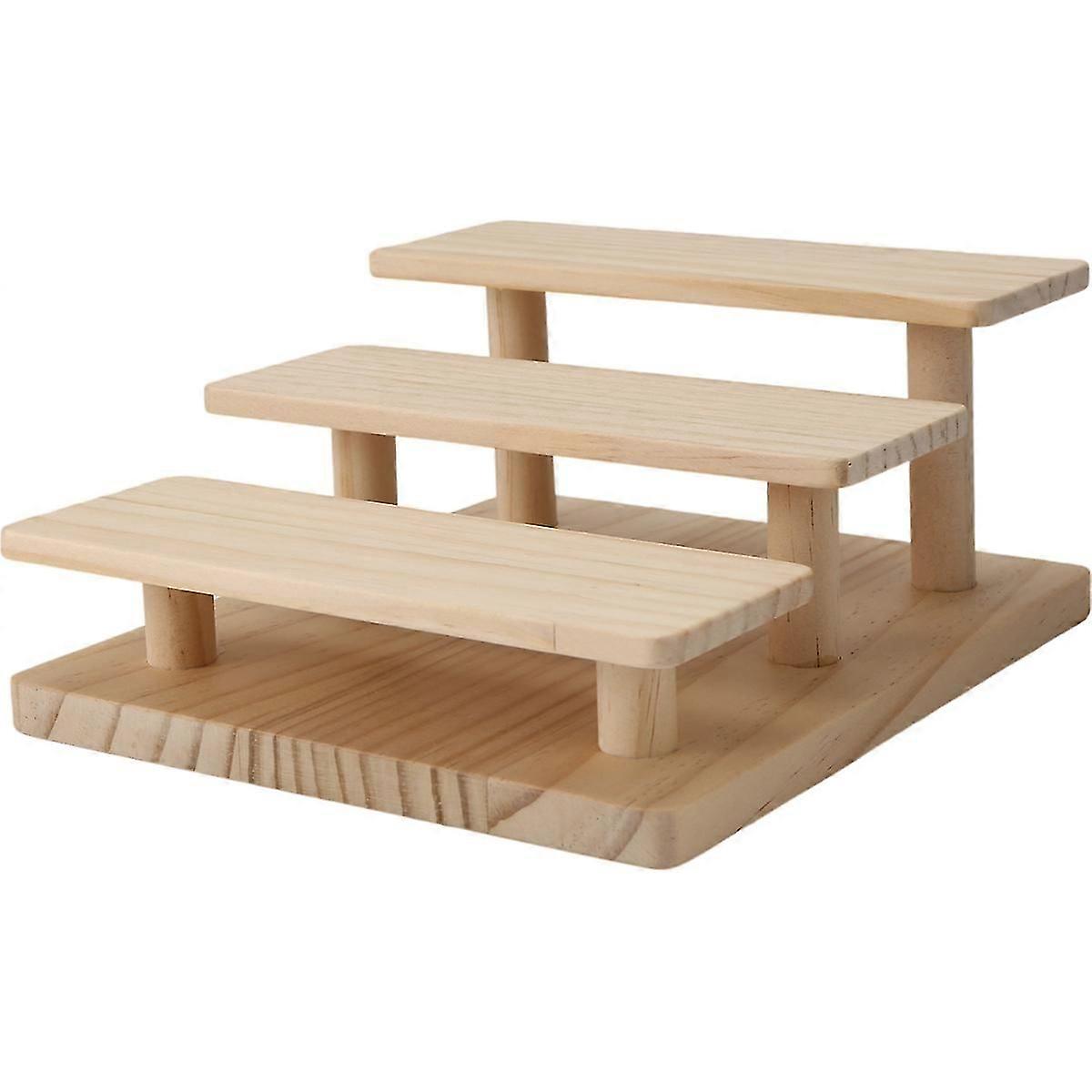 Wooden Display 3 Layers Glasses Display Stand for Cabinet Desktop