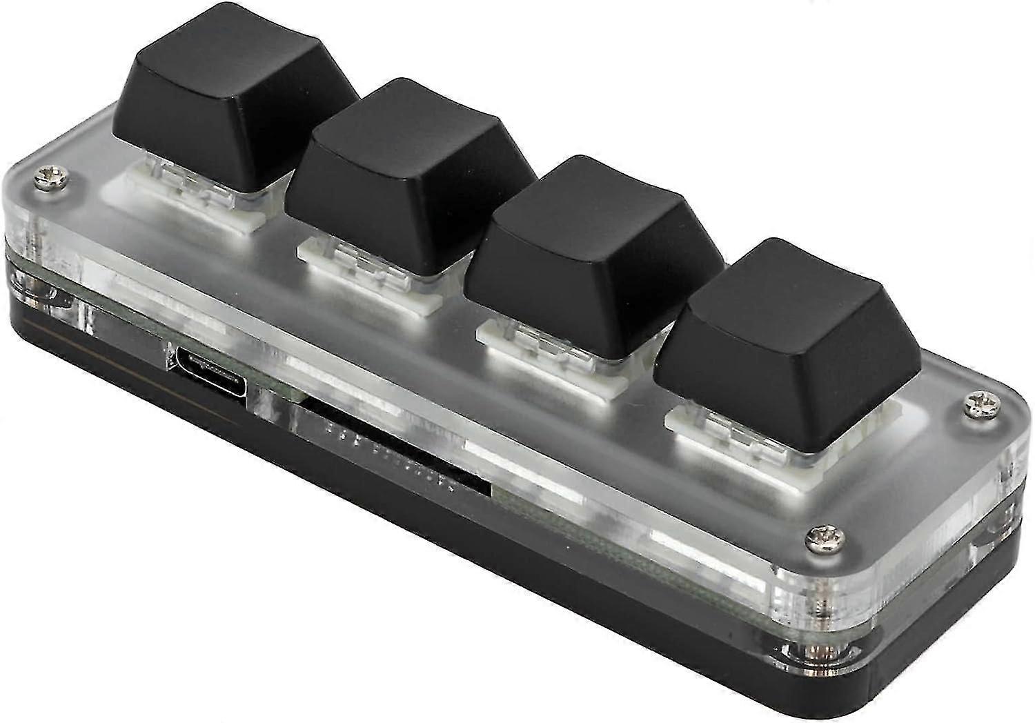 Mini 4 Keys Gaming Keyboard Custom Ahortcut Keys Mechanical Keyboard With Rgb Black