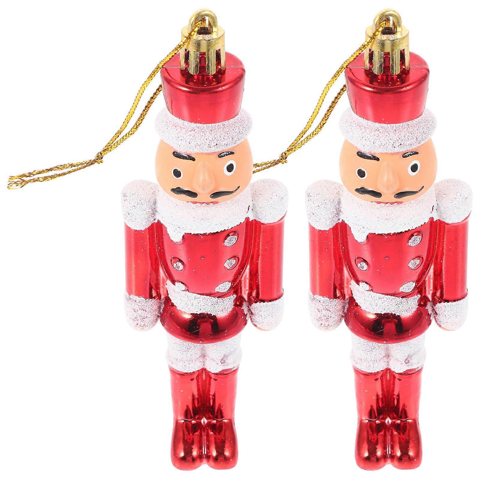 Hanging Christmas Nutcracker Plastic Ornaments for Xmas 4Pcs Set