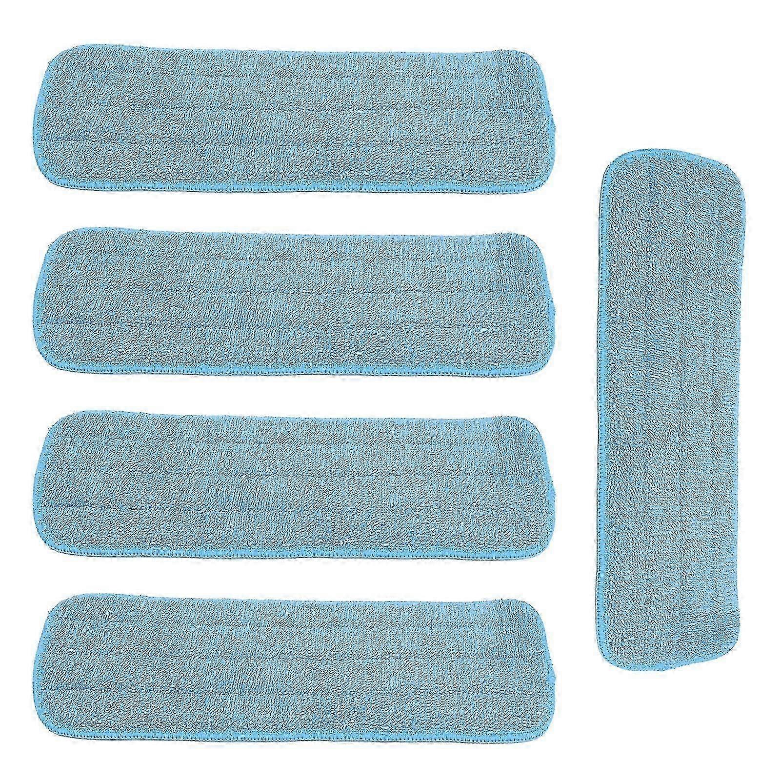 5PCS Microfiber Flat Mop Pad Mopping Cleaning Cloth Replacement for 14x41cm Hook and Loop Mop Universal YVL
