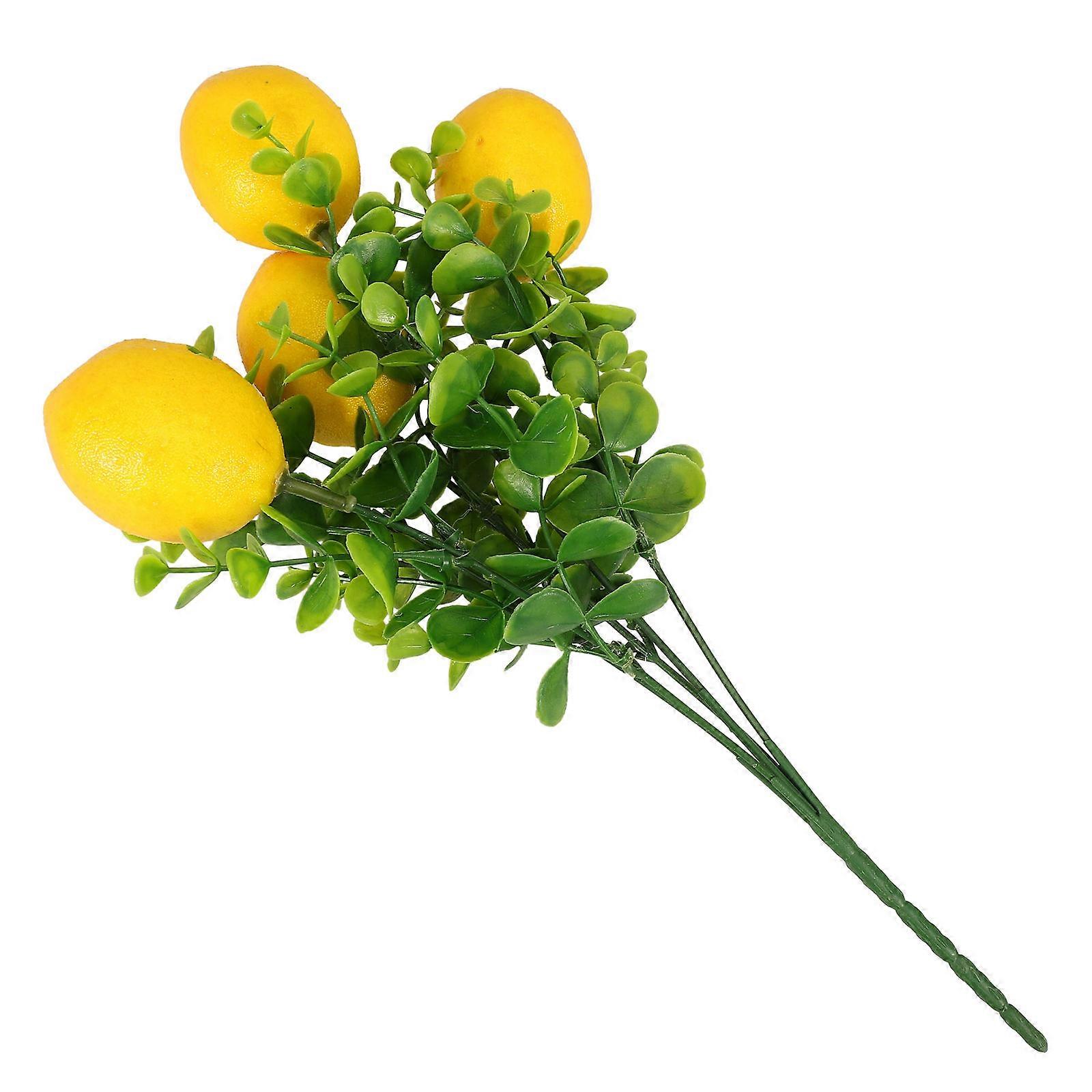 Realistic Lemon Stem Artificial Lemon Branches Table Centerpiece Home Decoration 1Pcs