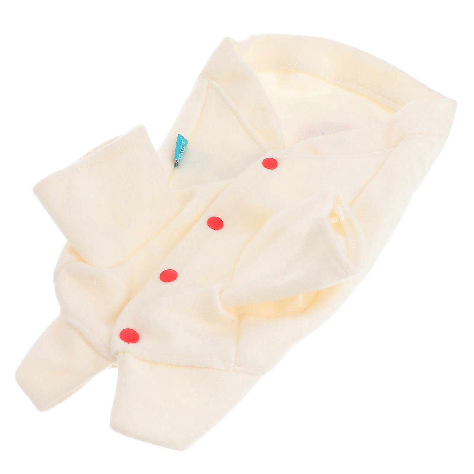 Pet Dog Christmas Costume Elk Pattern Outfit For Puppy Light Yellow Size M Decoration 2Pcs