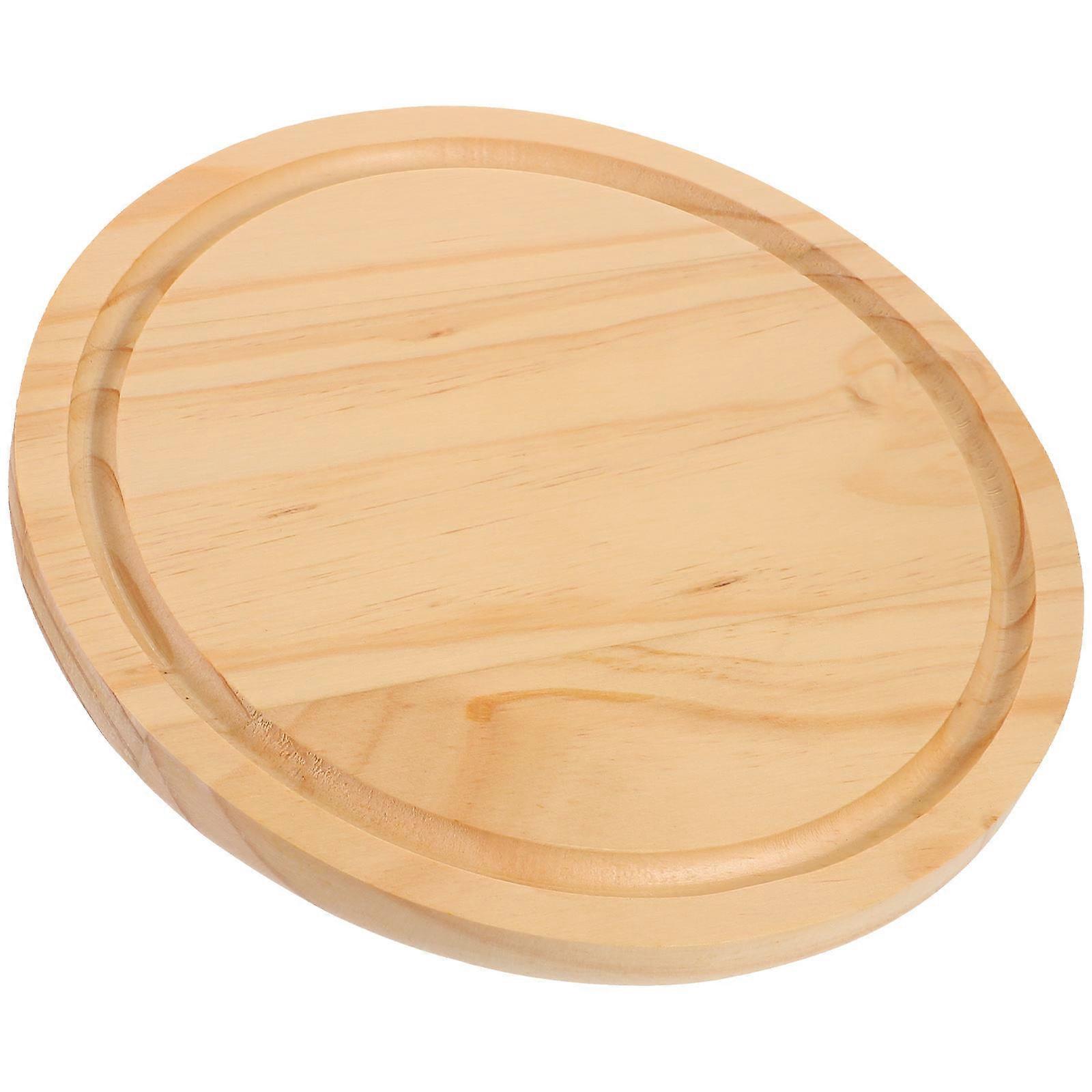 Serving Board Solid Wood Table Plate Khaki Restaurant Use 22.00X22.00X1.50CM Decorative 1Set