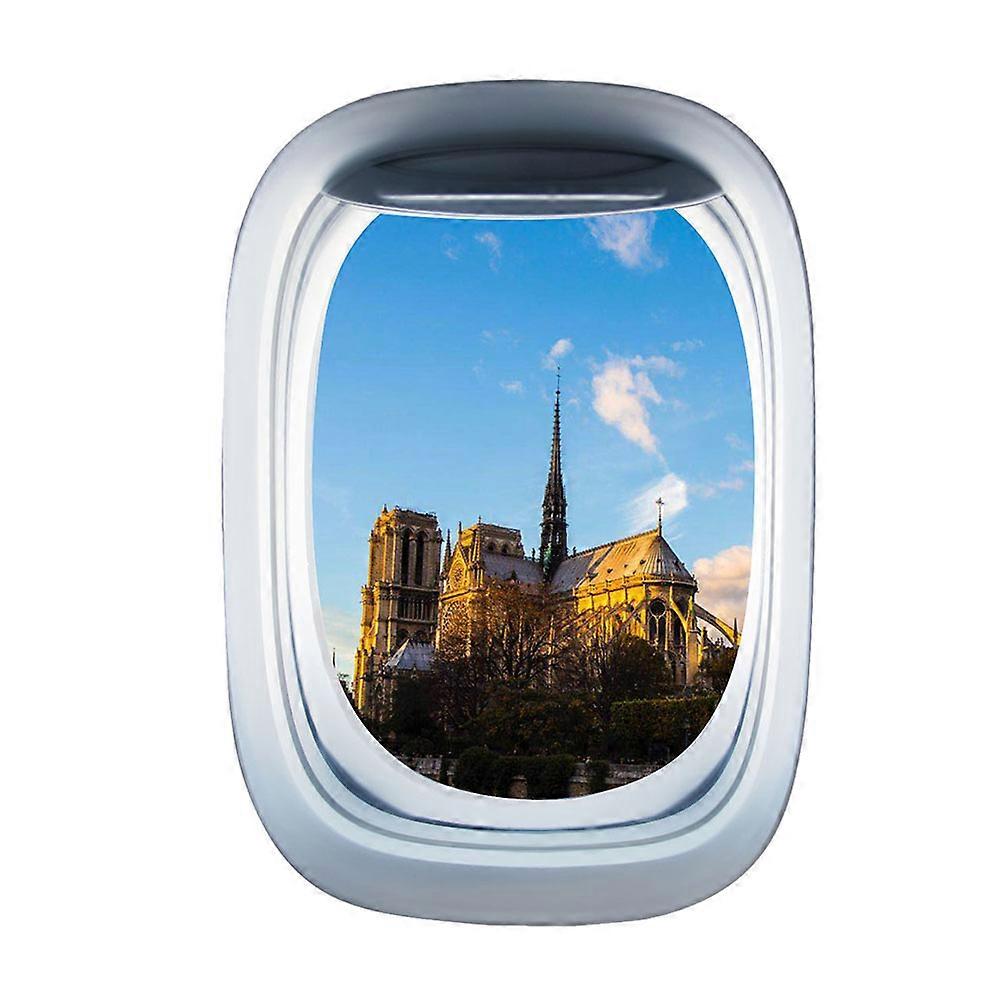 Wall Decals Three-Dimensional Porthole Landmark Building Used for 2Pcs