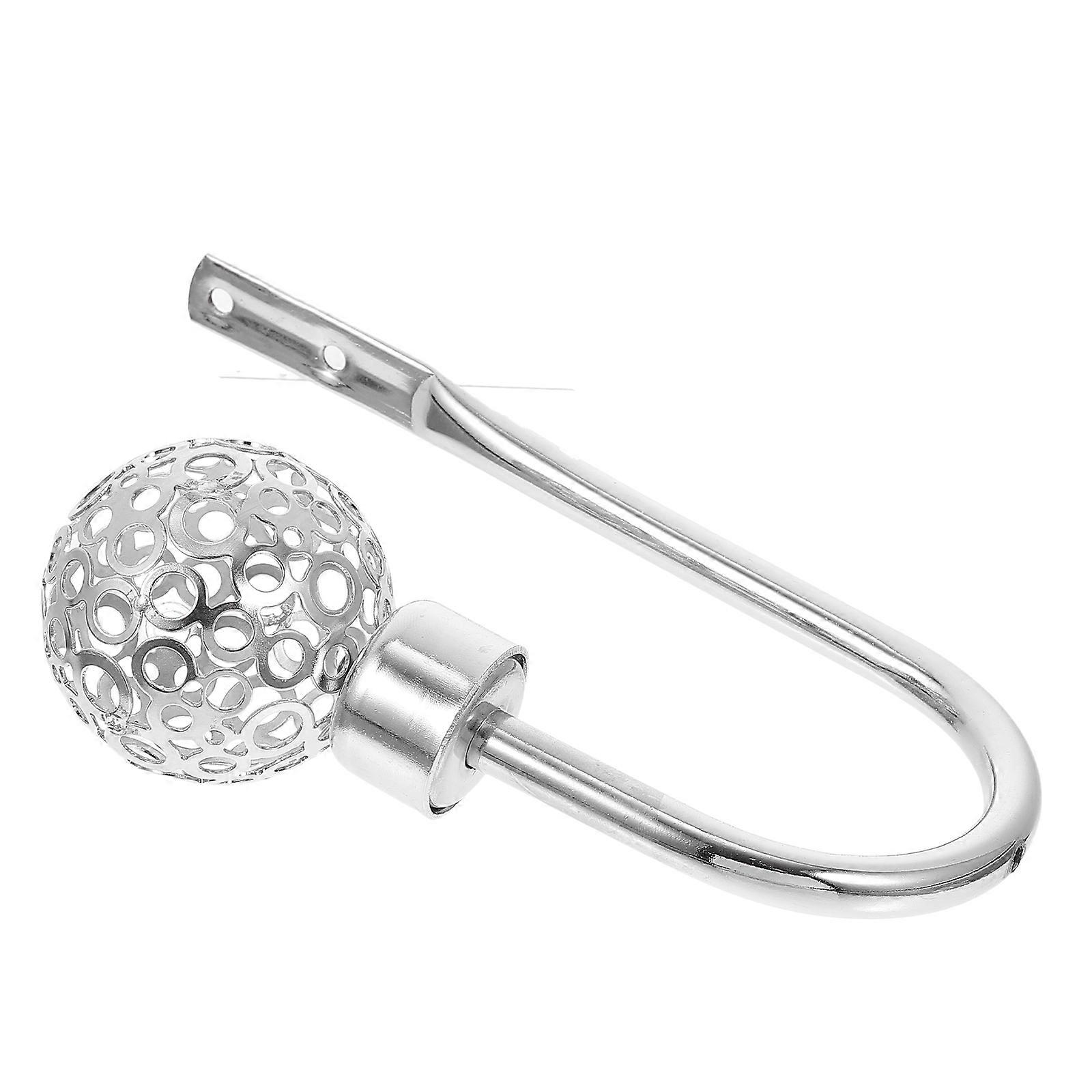 Curtain Tieback Holder Silver U Shaped for Home Use 2Pcs Drapery Hooks