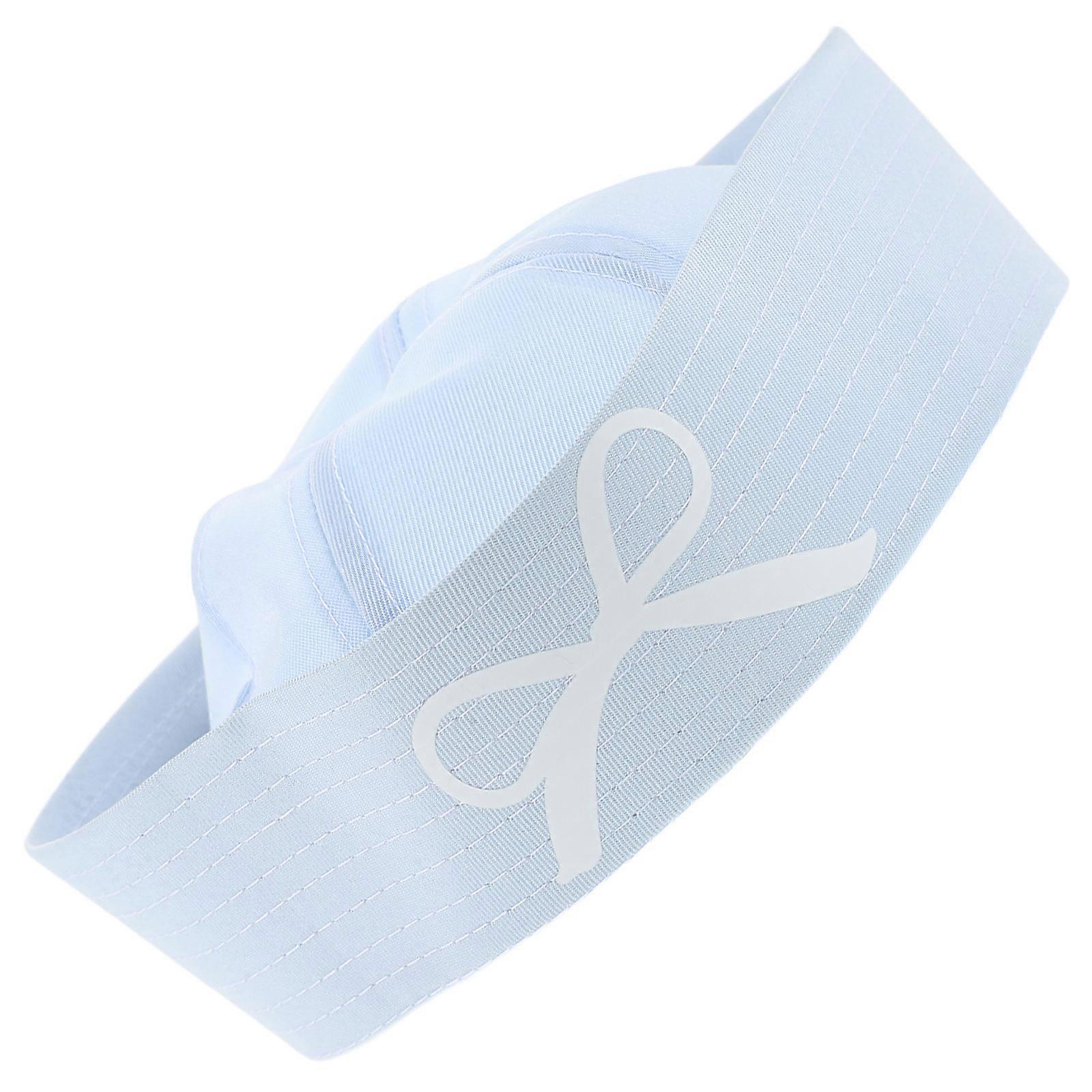 Fabric Sailor Cosplay Hat Bowknot Sailor Hat for Wearing Use Sky Blue