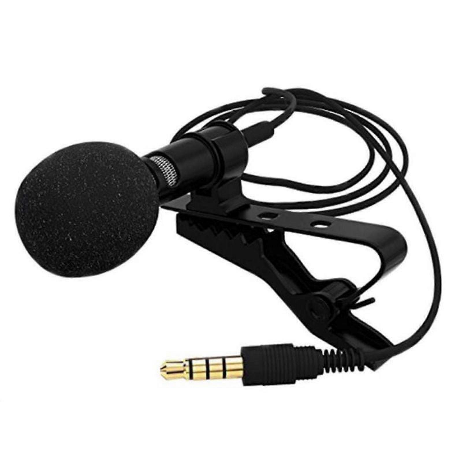 Mancro 3.5mm Mini Portable Metal Microphone Lapel with Clip-on Cell Phone Microphone