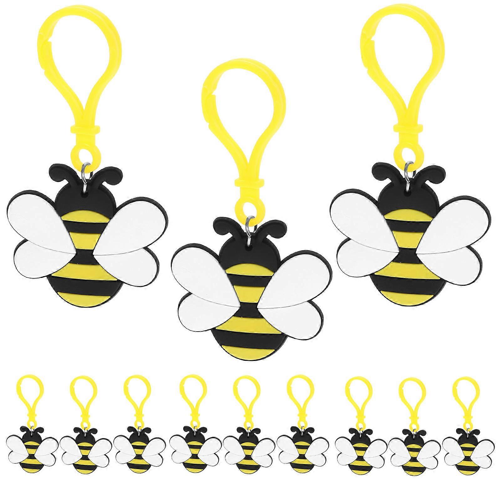 Bee Keychain Pendant Cute Key Chain for Holding Keys 24Pcs PVC Decor
