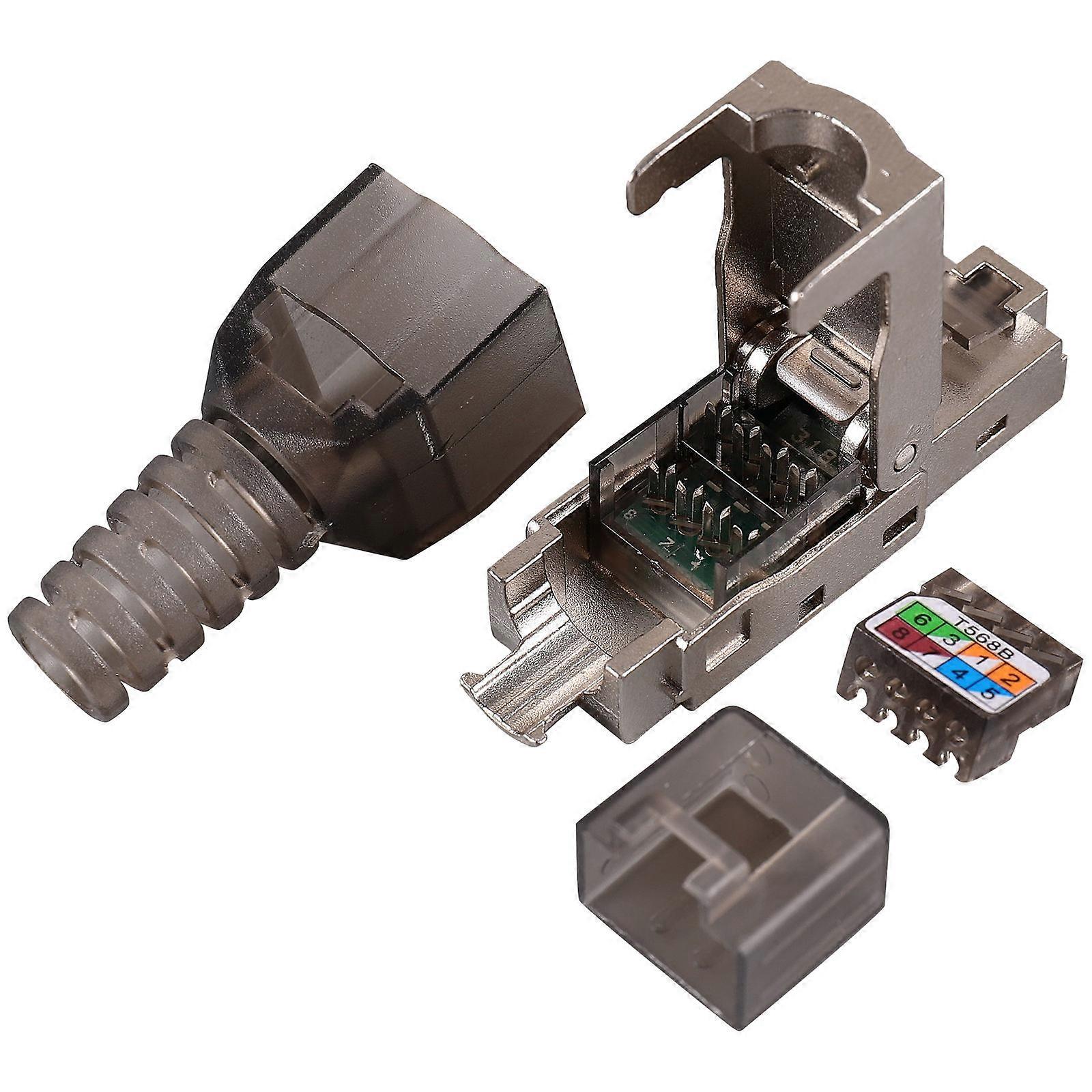 Shielded Connectors for Ethernet Cable 3Pcs Cat8 Modular End Crimp