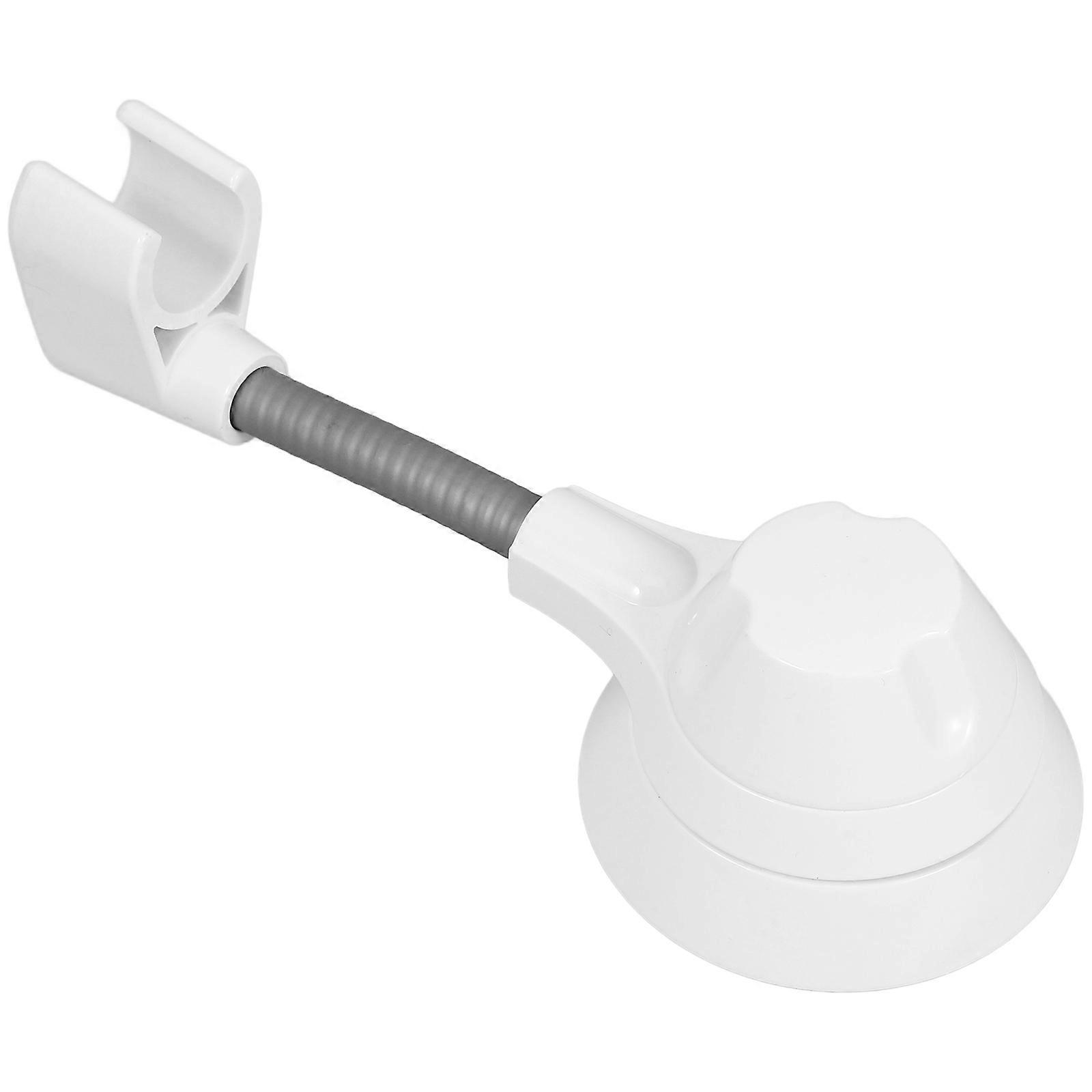 White Plastic Shower Handle Holder for Bathroom Use Stable Mount