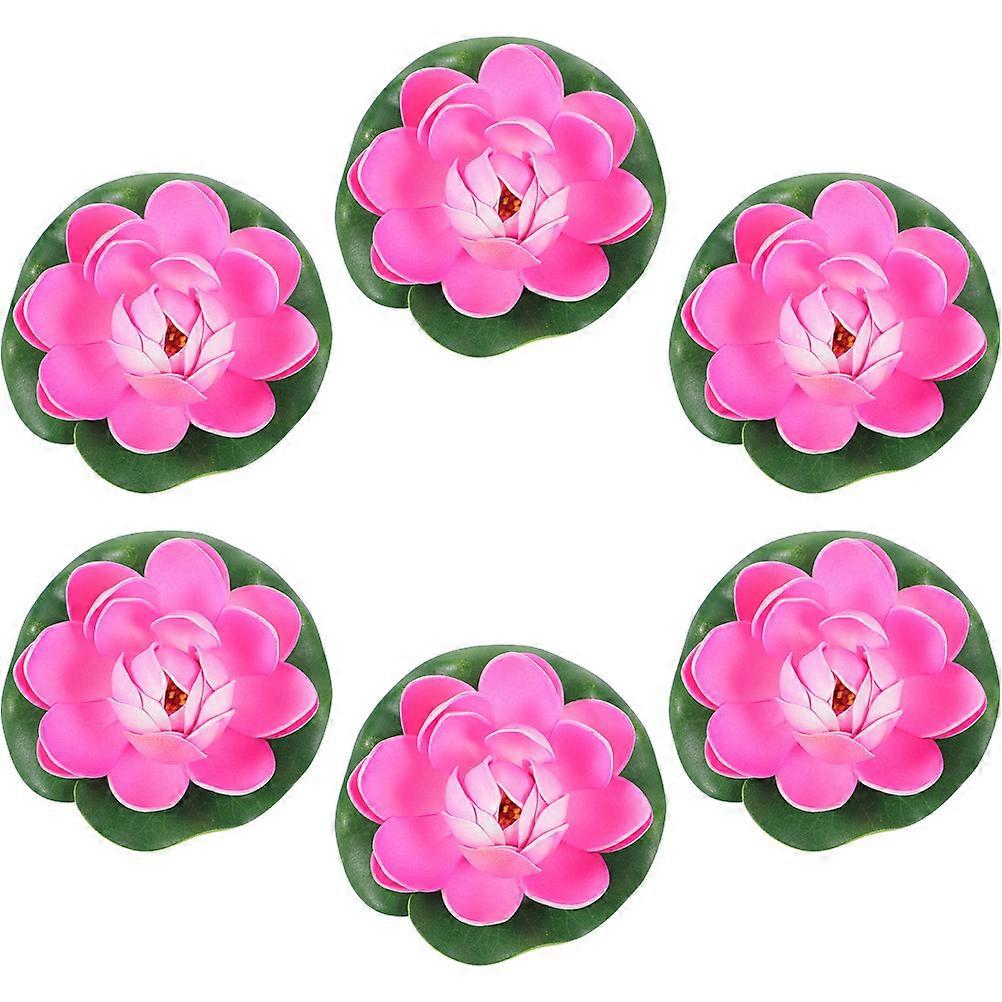 Artificial Lotus Floating Flower Decor for Garden Pond 24Pcs Pink Foam