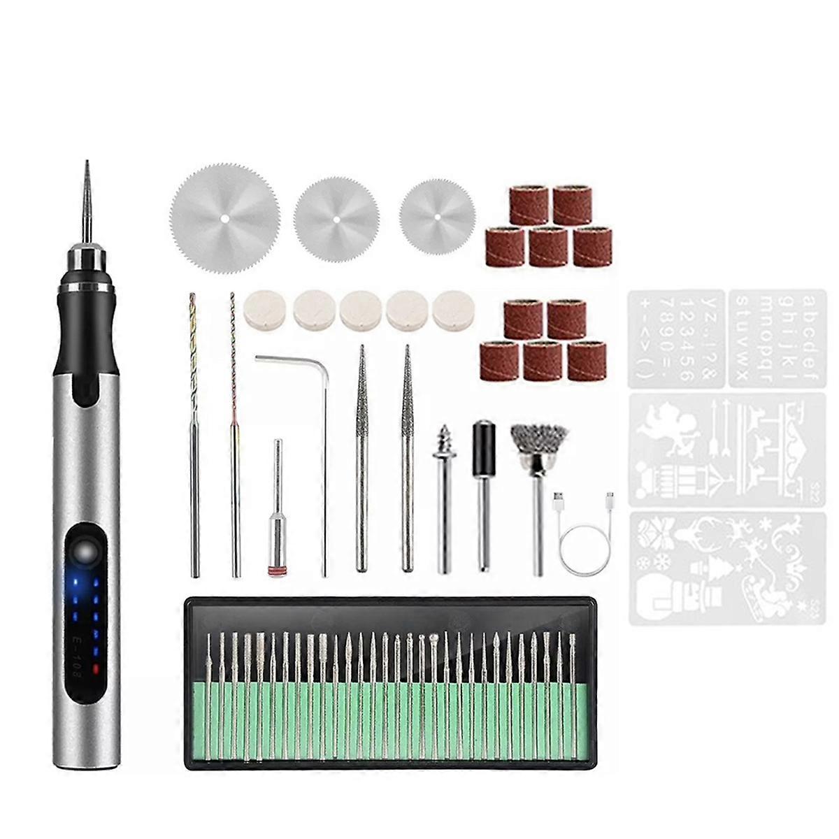 USB Rechargable Engraving Pen with 58Bits,DIY Engraving Tool Kit