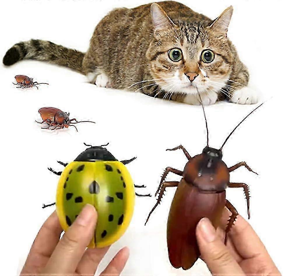 Remote Control Cockroach Cat Toys, Electric Mobile Fake Remote Control Cockroach, Funny Prank Toys, Battery Operated Interactive Cat Toys For Indoor C