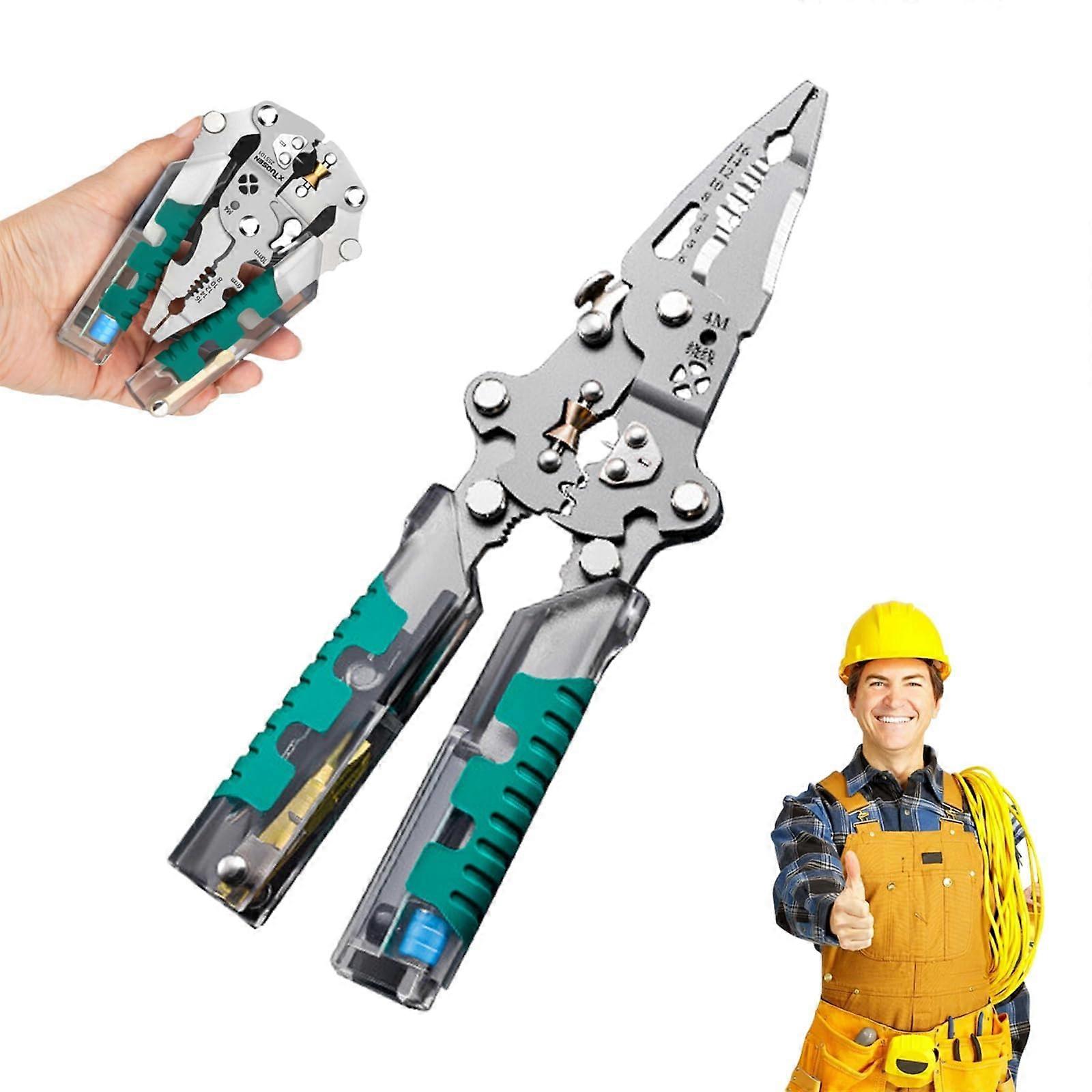 Electrical Pliers 2025 Model, 20In1 Folding MultiTool With Stylus, Screwdriver And Wire Stripper