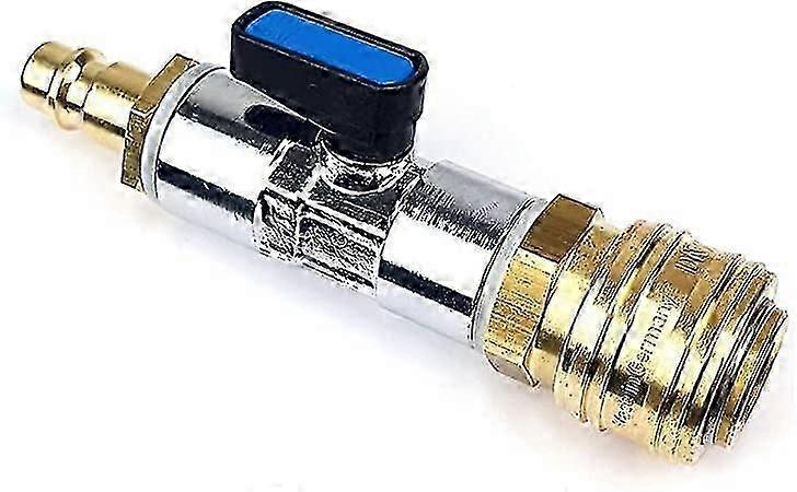 Compressed Air Quick Connector, Shut-off Valve With 3/8" Push-in Fitting