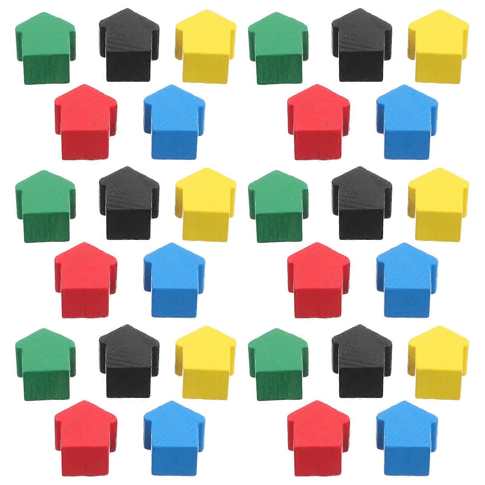 Wooden House Game Pieces for Playing 150Pcs Board Game Fun and Educational Set