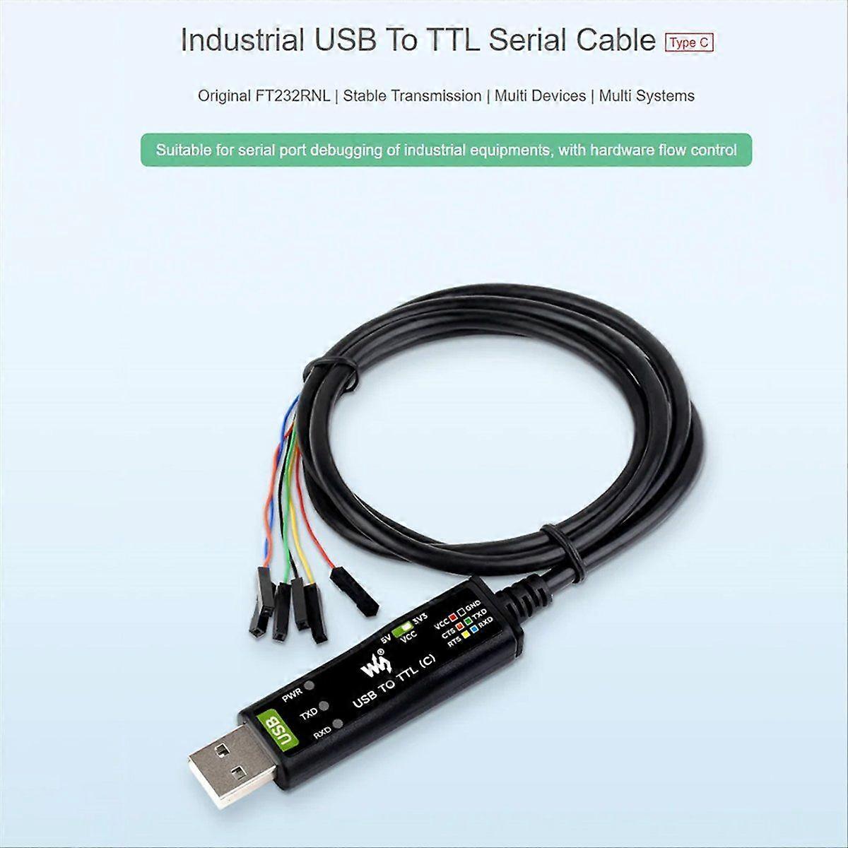 Waveshare USB to TTL (C) 6pin Serial Module Cable FT232RNL for Pi 5