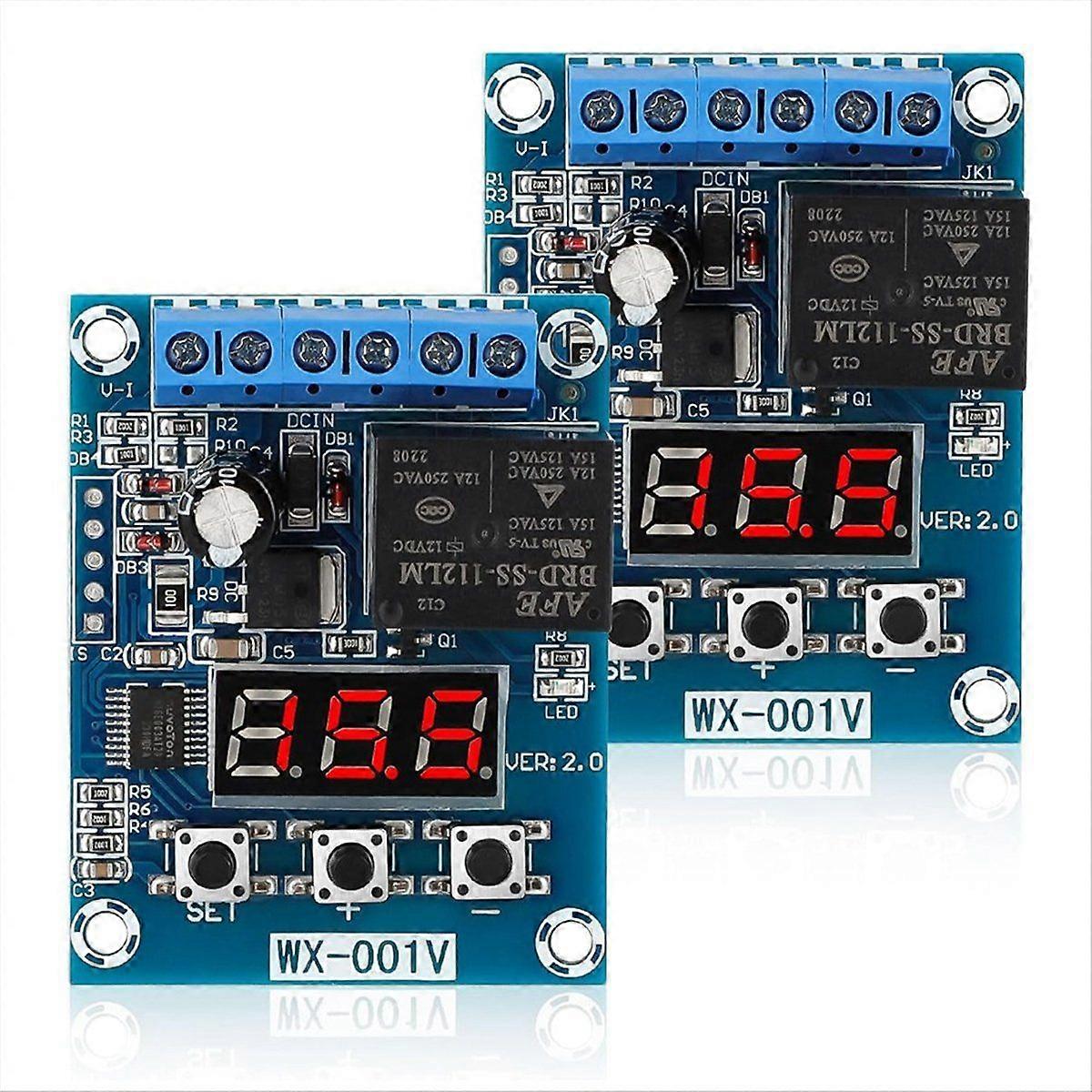 2PCS Low Voltage Cutoff, Battery Voltage Monitor Module DC 12V